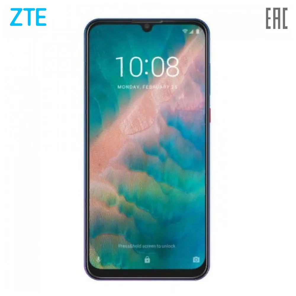 Смартфон ZTE Blade V10 4+64GB, 6.3'' 19:9 2280x1080, 2.1GHz, 8 Core, up to 256GB flash, 16Mpix+5Mpix/32Mpix
