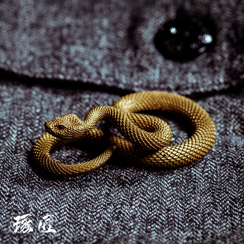 Режущая цепочка для ключей ручной работы из чистой латуни 12 знаков зодиака змеи