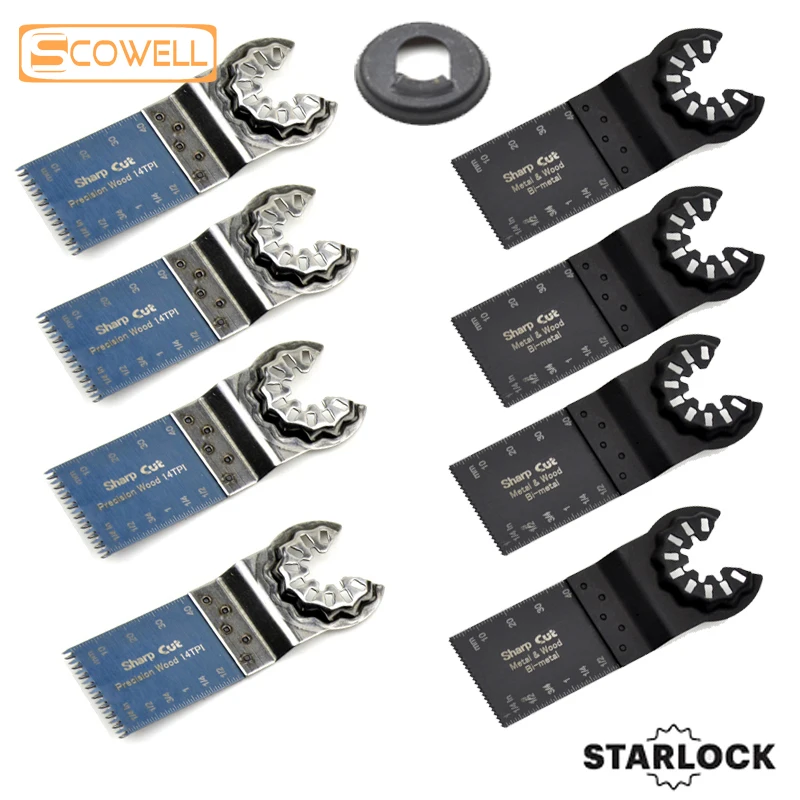 

30% Off 8 PCS Mixed Starlock Japanese Teeth Oscillating Multi Tool Saw Blades Bi-metal Plunge Saw Blades For Starlock Machines