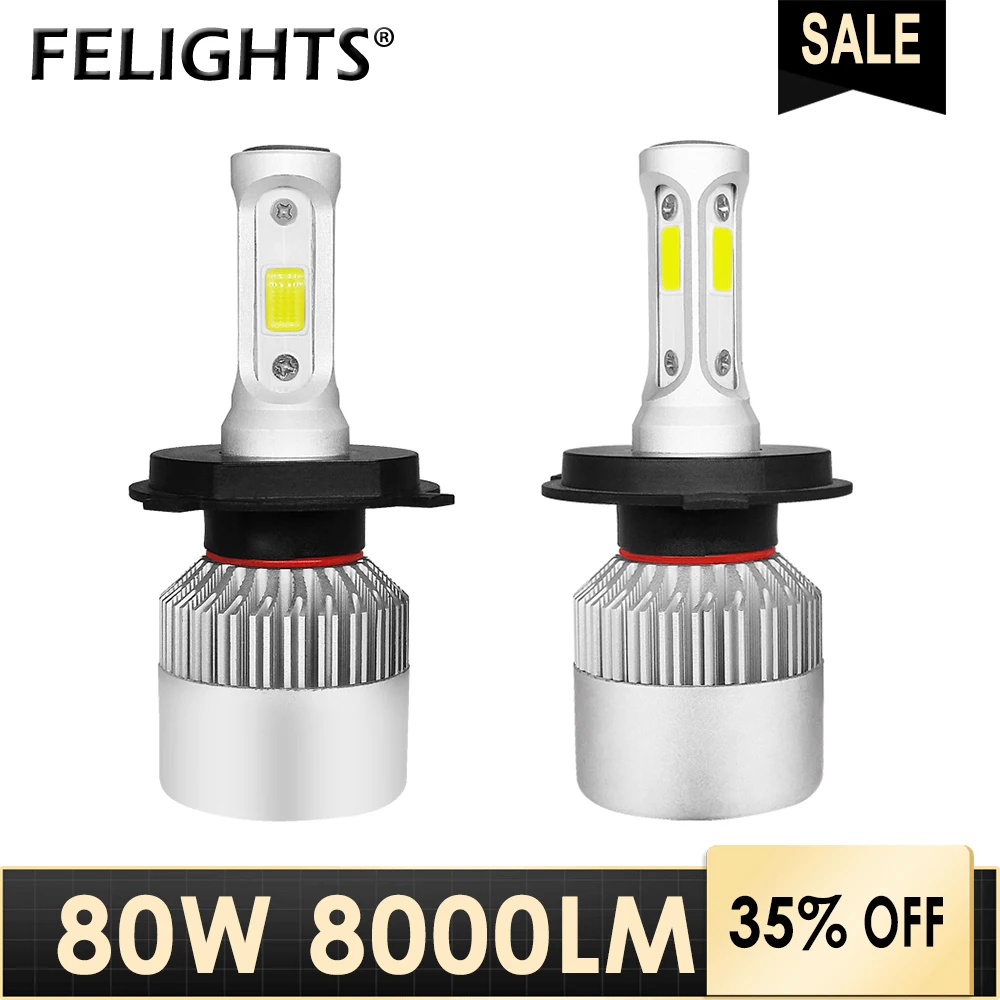 

H7 LED Car Headlights 881 h27 hb5 9007 h4 h8 h9 h 11 farol de led light h13 bulb hb3 9005 hb4 9006 h1 80w auto lamp 12v for niva