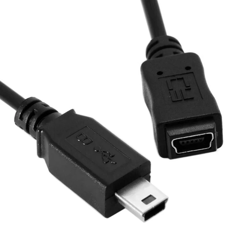 USB 2 0 mini usb 5 pin штекер гнездо Удлинительный адаптер Спиральный кабель 1 м