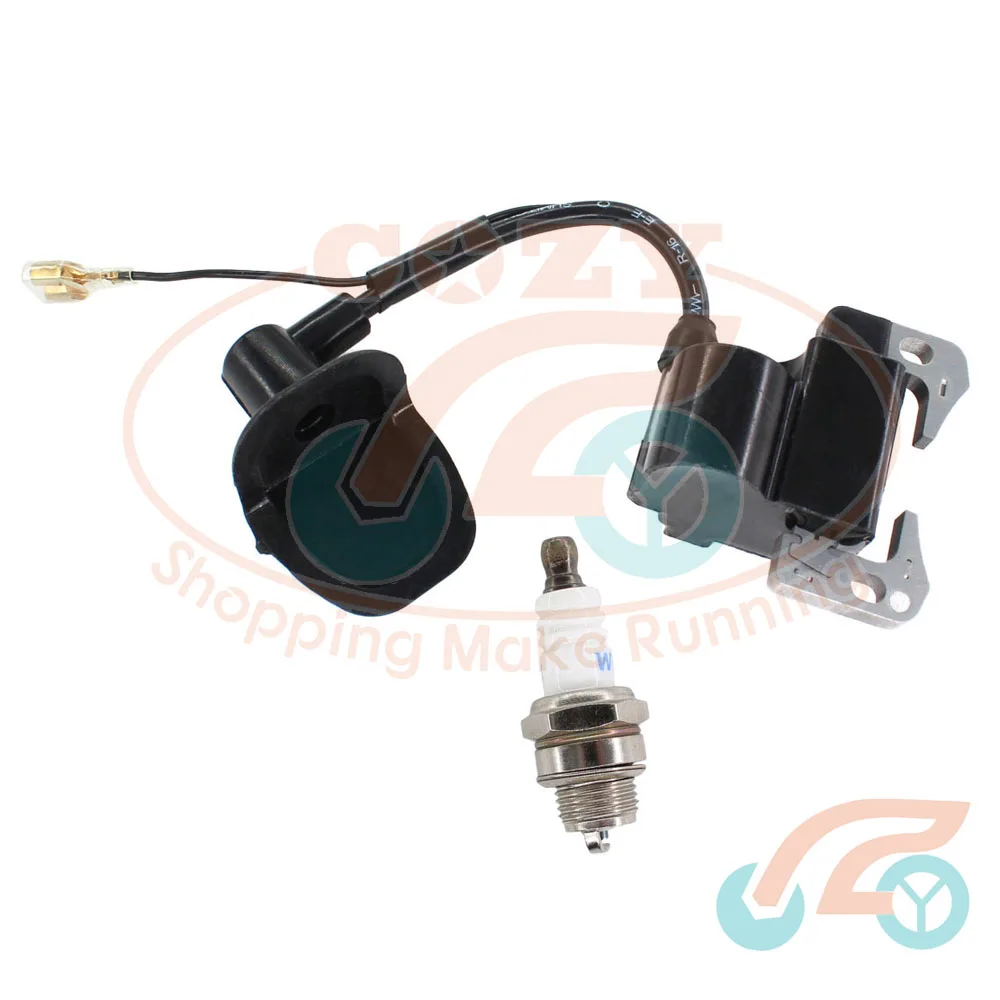 Катушка зажигания и Свеча зажигания для 33cc 43cc 47cc 49cc 2 тактный двигатель карманный велосипед Байк мини ATV Quad части двигателя
