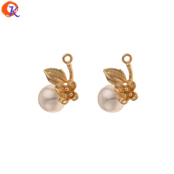 

Cordial Design 40Pcs 11*17MM Jewelry Accessories/Flower Charms/Genuine Gold Plating/Imitation Pearl/Hand Made/Earring Findings