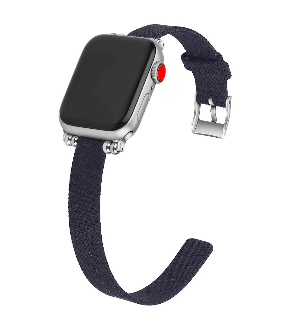 UEBN холст металлическая голова зерна группа для apple watch серии 4 ремешок для iWatch 4 сменный ремешок адаптер 40 мм 44 мм