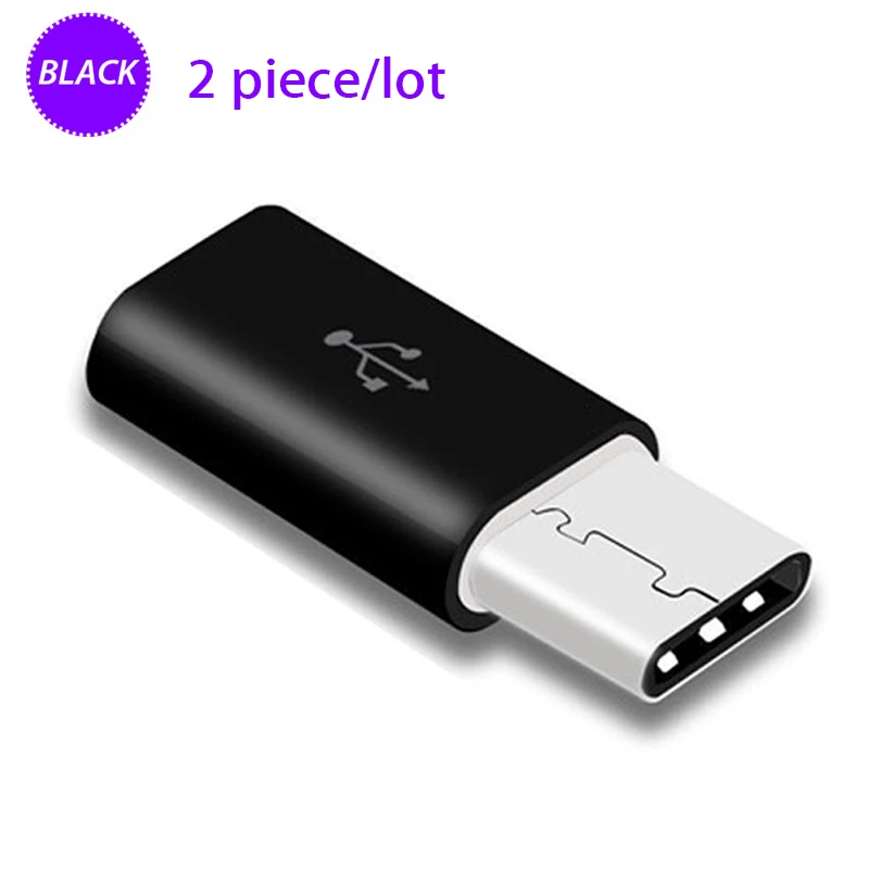 8 мм Длинный usb type C адаптер для Blackview Bv9700 Bv9600 BV8000 BV9000 Pro S6 Micro USB Женский к type C Мужской кабель преобразователя - Цвет: Black