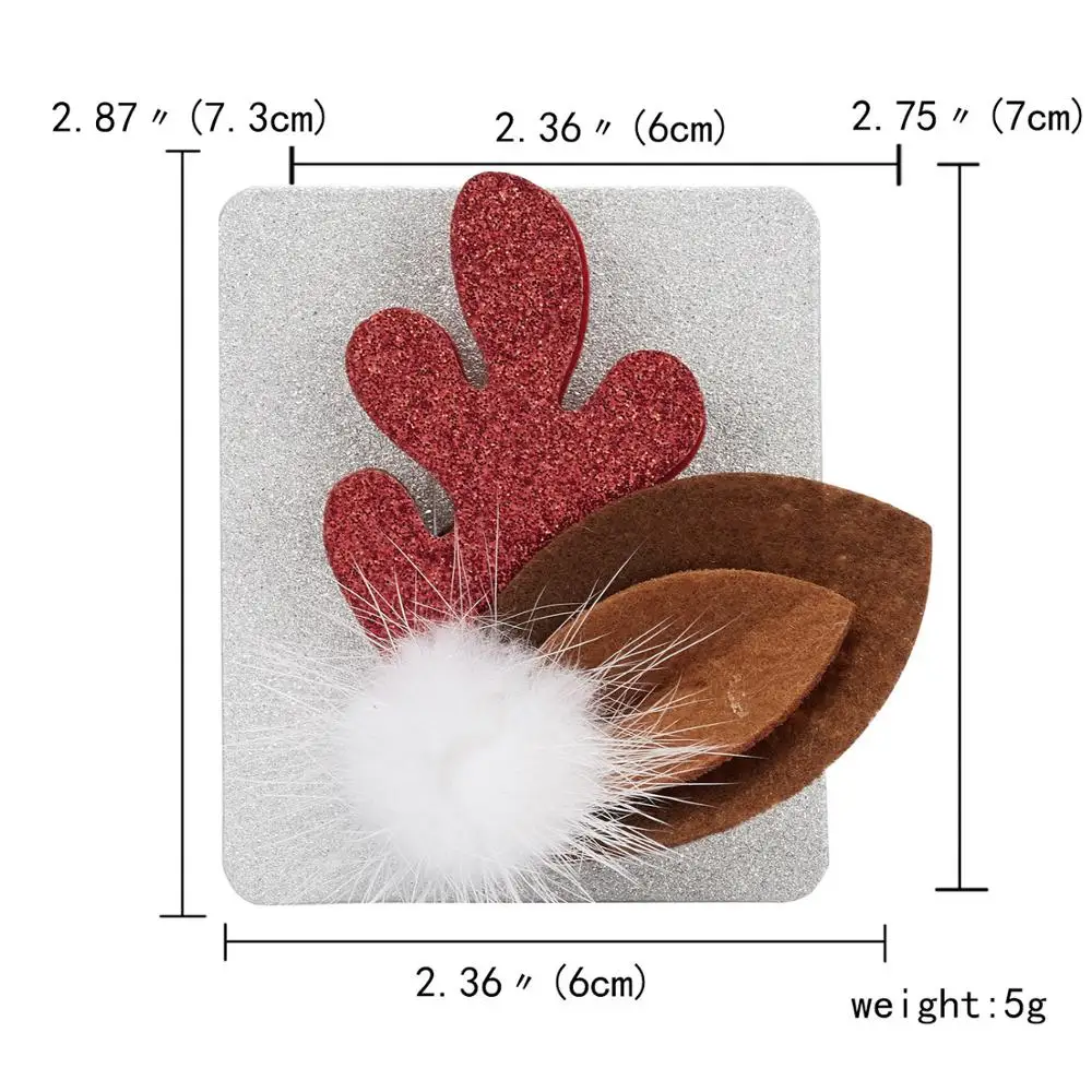 17 видов стилей, новые рождественские значки, войлочные тканевые Броши для детей, носки с рождественской елкой, значки Санта-Клауса, значки, аксессуары, ювелирное изделие, год - Окраска металла: DEER EAR
