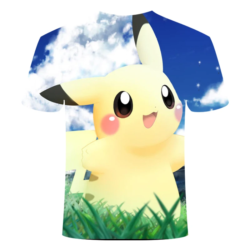 New 3D Movie Detective Pokemon Pikachu T-shirt For Boy/girl Tshirts Fashion Summer Casual Tees Anime Cute Cartoon Clothes