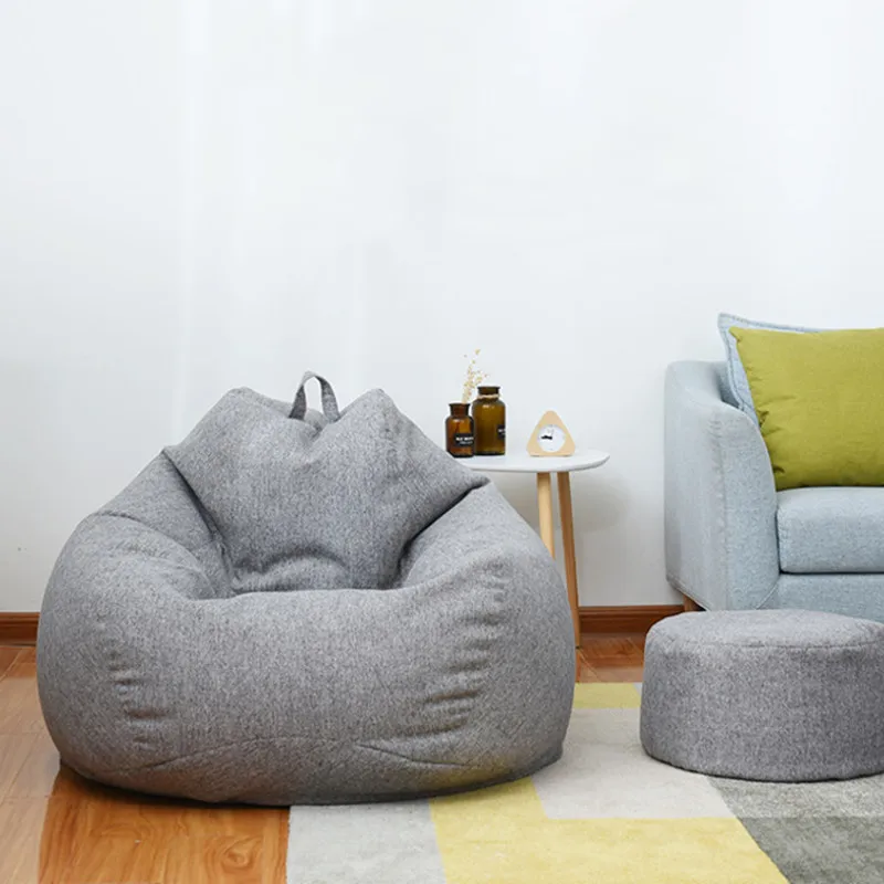 Billig Große Kleine Faul Sitzsack Sofas Abdeckung Stühle ohne Füllstoff Leinen Tuch Liege Sitz Sitzsack Hocker Puff Couch Tatami Wohnzimmer zimmer