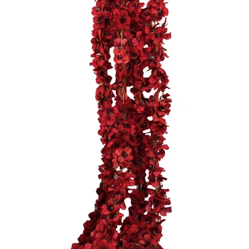 

2m Home Fashion Artificial Hydrangea Party Romantic Wedding Decorative Garlands of Artificial Flowers Wisteria V1820 red