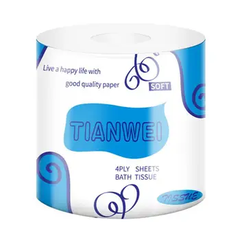 

10 Rolls Sanitary Paper Wood Pulp Toilet Paper 4-Layer Soft Roll Paper Bathroom Toilet Tissue For Home Office (Random Pattern)