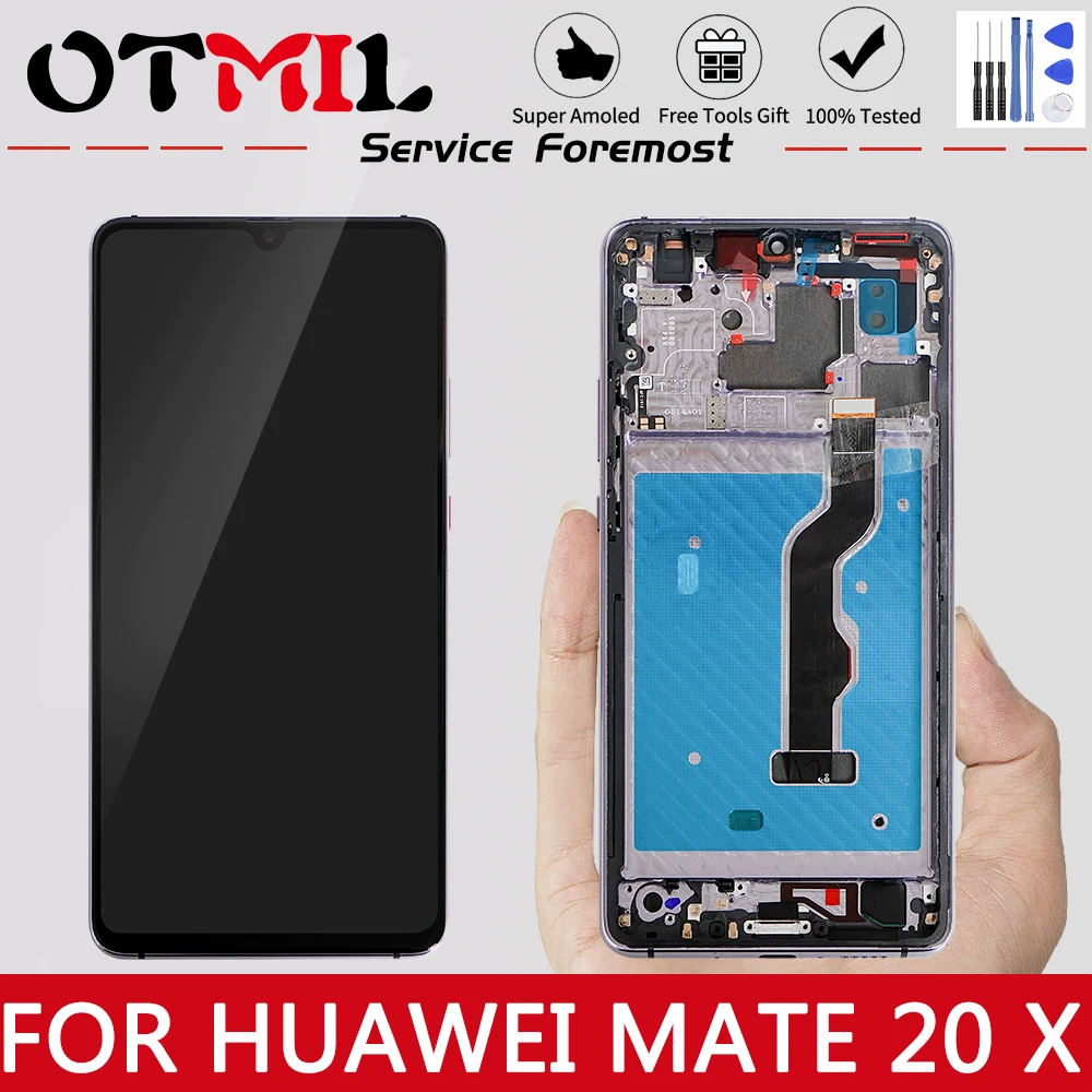 

OTMIL 7.2" 100% New LCD For HUAWEI Mate 20 X LCD Touch Screen Frame Digitizer EVR-L29 For HUAWEI Mate20 X Display FOR MATE 20X