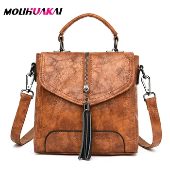 

2019 Vintage Women Mini Backpack Female Multifunction Soft Leather Backpacks School Bags For Girls ShoulderTravel Back Pack