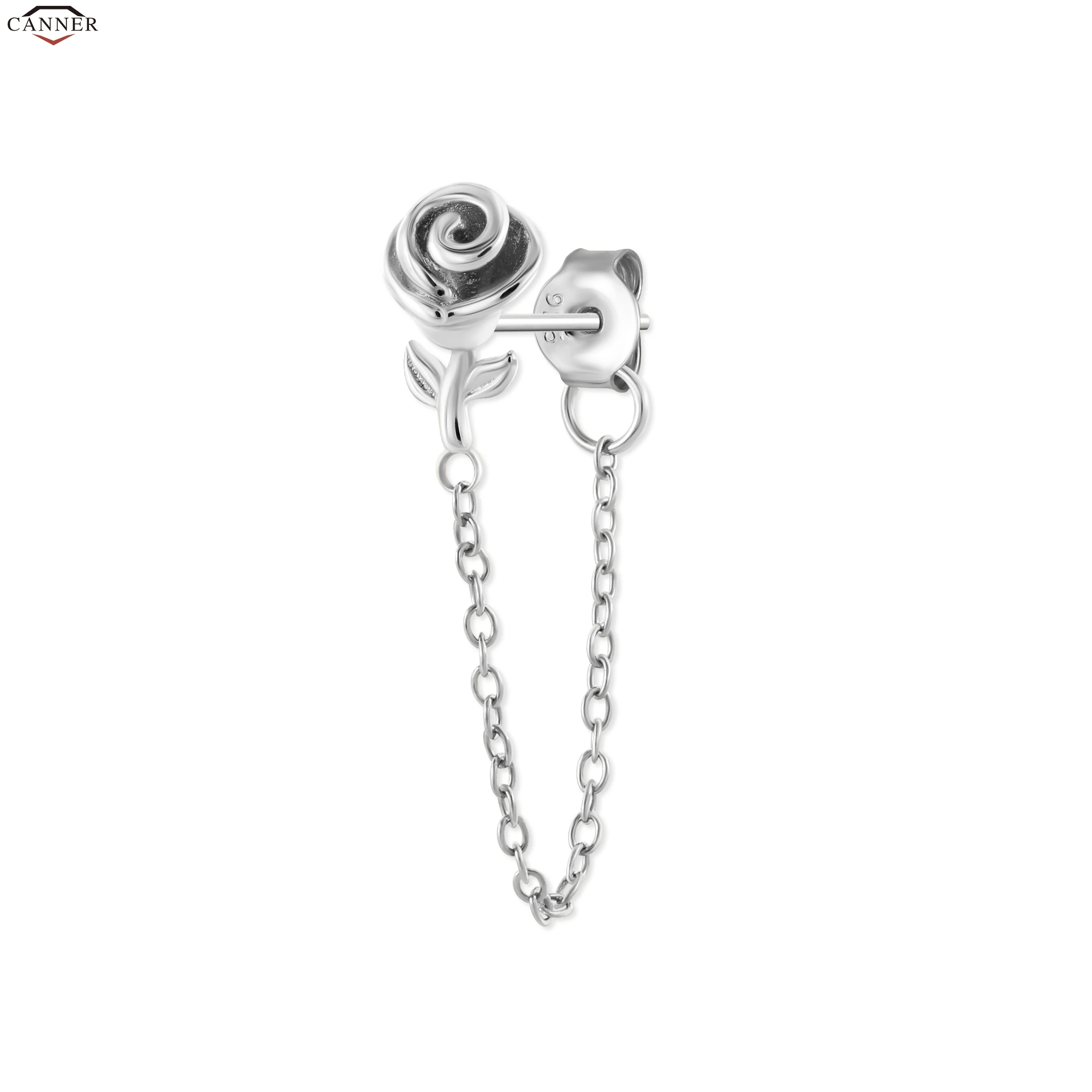 silver 6 1 шт., 925 пробы, серебряные серьги-цепочки с кристаллами и цирконием для женщин, золотые, серебряные, цвета радуги, Луны, звезды, CZ, серьги-гвоздики, ювелирные изделия для ушей - Окраска металла: silver 6