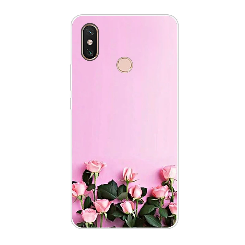 Чехол для Xiaomi Mi Max 3 Мягкий Силиконовый ТПУ цветочный мультяшный чехол 64 Гб 128 ГБ Max3