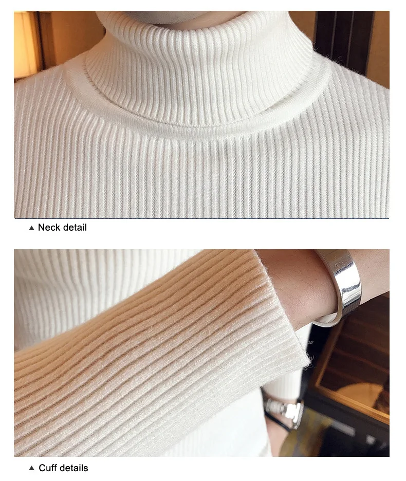 Autumn Winter turtleneck sweater Turtleneck Pullover Men Brand Clothing knitwear Sweater Men Casual Pull Slim fit men turtleneck knitted sweater men