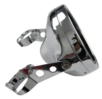 only chrome housing Универсальный кронштейн для крепления фар мотоцикла регулируемый черный 7 ''Корпус фар с обеих сторон ведро для Harley Honda yamaha - Цвет: only chrome housing
