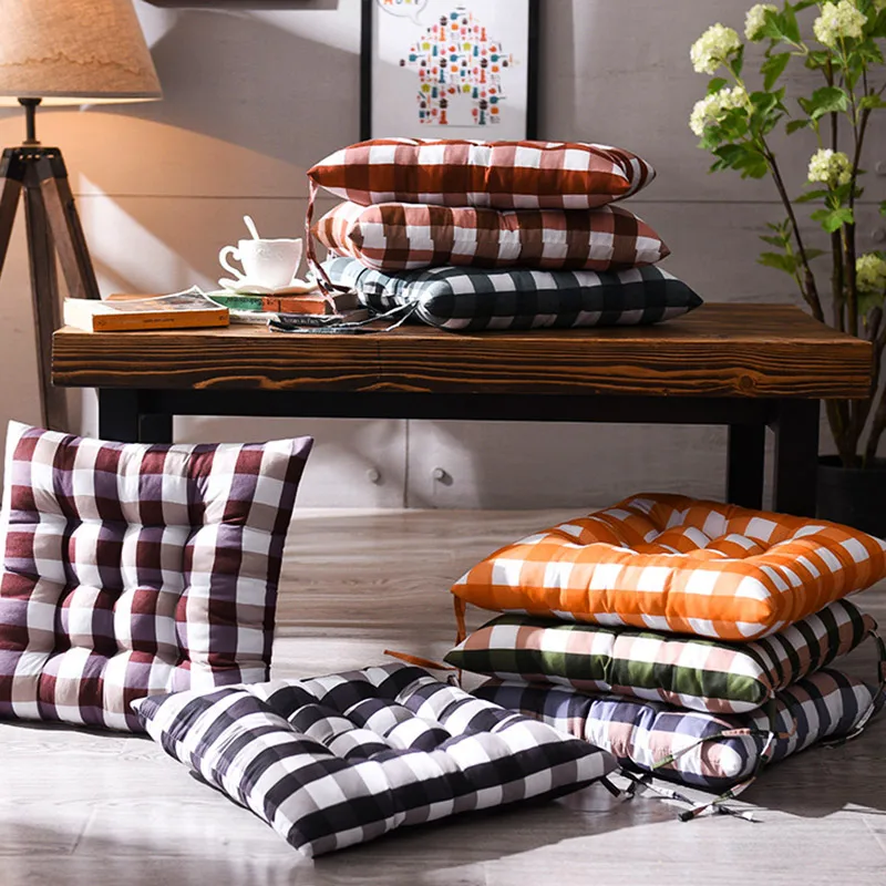 

Plaid Cushion Decorative Pillows For Chairs Home Floor Cushion Sitting Sofa Pillows Armchair Seat Cushions Softpad Tatami Mat