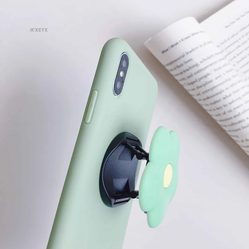 3D милый цветочный мультяшный мягкий чехол для iPhone X XR XS 11 Pro Max 6S 7 8 plus Чехол-держатель для samsung S8 S9 S10 A50 Note 8 9