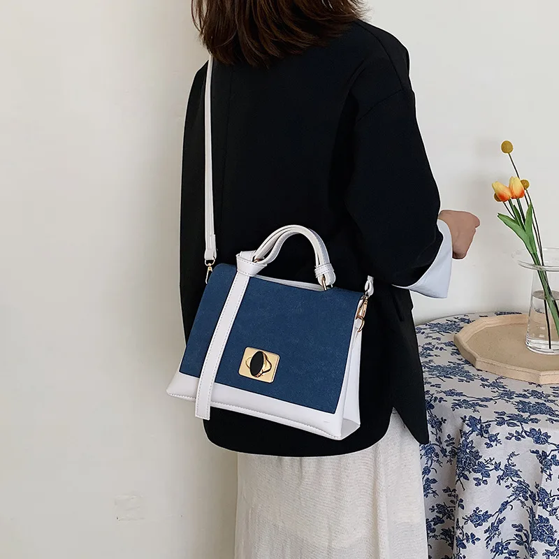 

The New Ribbon Women's 2019 New Style Fashion Korean-style Versatile Shoulder-Style Contrast Color Hand Generous Bag
