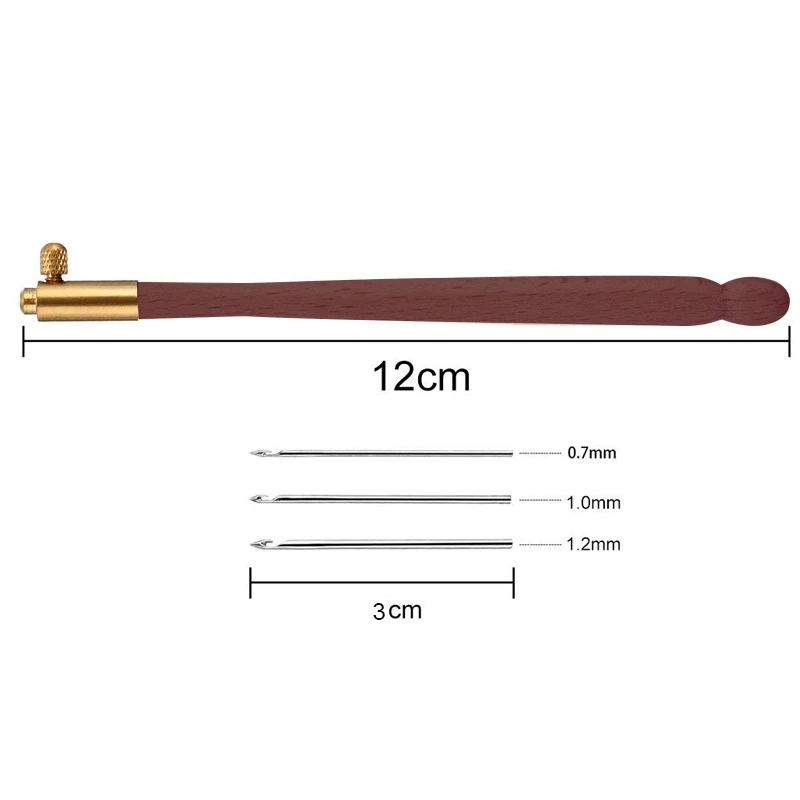 Tambour Hook with 3 Needles 70 100-120 Embroidery Beading Crochet Set Tool Kit+