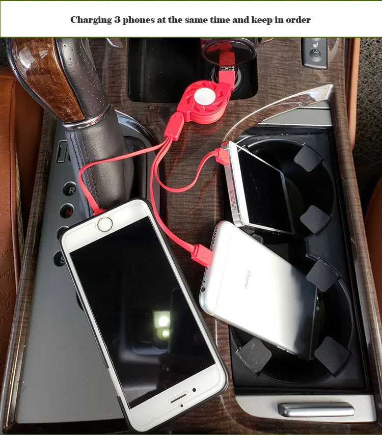 Удерживающий 3 в 1 USB кабель для зарядки 1 м для IPhone Sumsung Android huawei Портативный зарядный кабель Micro usb type-C мобильный кабель