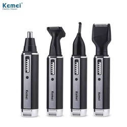 Kemei Rechargeable Nose Hair Trimmer for Men Trimer Ear Face Eyebrow Nose Hair Removal Trimmer for Nose Wireless 4IN1 Shaving