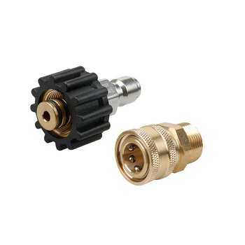 

M22 Convert Metric 5000 PSI Pressure Washer Female To Male Couplings Swivel To Fitting Thread-on 14mm Quick Connect Kit Adapter