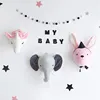 Plush Animal Heads Elephant Unicorn Wall Decor For Children Baby Girl Christmas Birthday Stuffed Toys Nursery Room Decoration 1