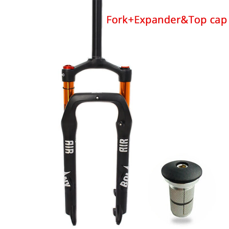 Fork-Expander TopCap BOLANY подвеска Fat вилка стальной диск MTB 26*4," Воздушный шок 1-1/8" пляж снег велосипед 120 мм путешествия 9 мм QR 1-1/8 Threadless горный - Цвет: Fork-Expander TopCap