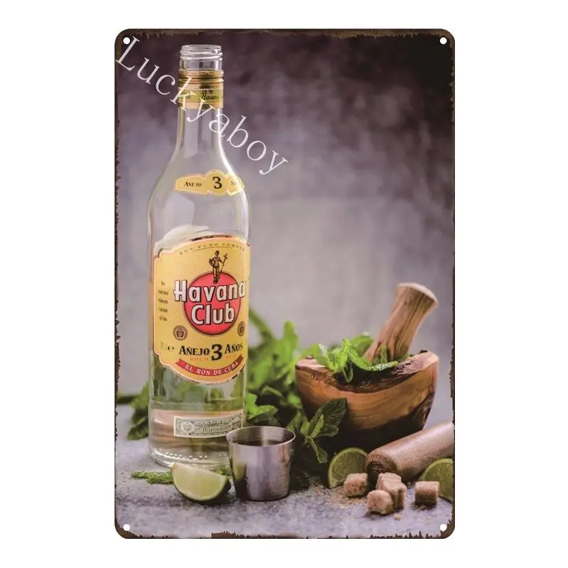 [Luckyaboy] Ретро Гавана клуб Mojito мартини Маргарита металлические жестяные знаки винтажные наклейки табличка для бара клуб кафе магазин Декор AL037 - Цвет: UV1652