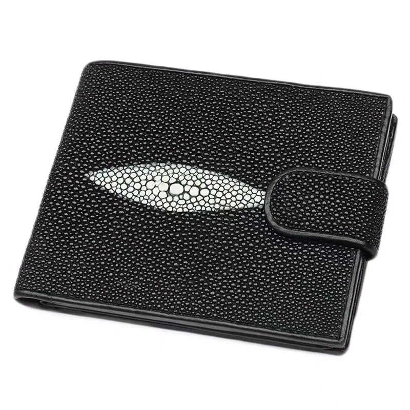 

Unisex Style Thailand Genuine Skate Skin Male Female Short Clutch Purse Authentic Stingray Leather Men Card Case Trifold Wallet