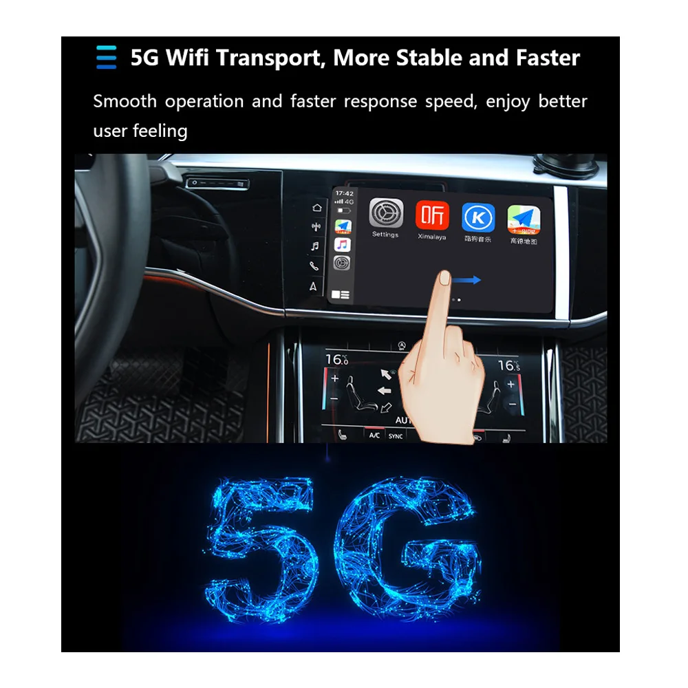 Wireless  Carplay  ai box  support  the  5G wifi  Mirror link with USB video play Car TV box  Plug and Play  Carplay box