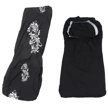 

Solid Color Soft Polyester Spandex Dining Stool Chair Cover Slipcover Black & Chair Cover, Black and White Wings 1