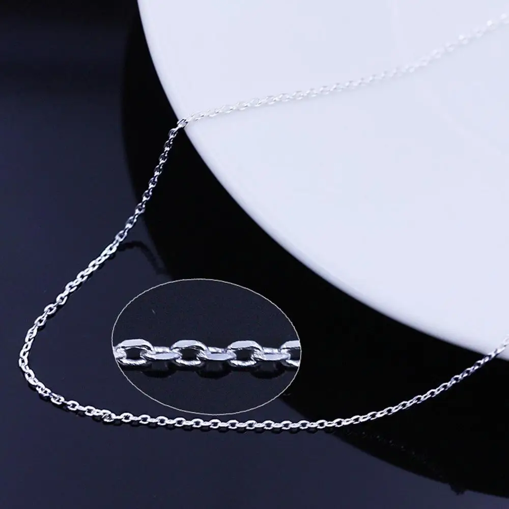 Стерлинговое Серебро 925 пробы, цепи, подвески, ожерелья 0,50 мм, цепочка с кабелем, серебро, подходит для подвески, Шарм для женщин/мужчин