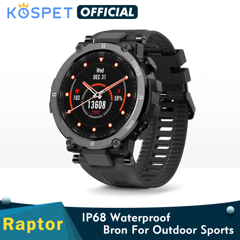 

NEW KOSPET Raptor Outdoor Sport Watch Rugged Bluetooth Full Touch Smart Watch Ip68 Waterproof Tracker Fashion Smartwatch For Men