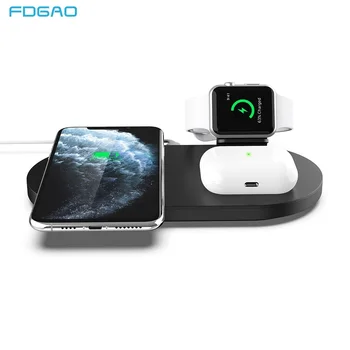 

FDGAO 3 in 1 Qi Wireless Charger Station for iPhone 11 X XS Max XR Apple Watch Airpods 2 Pro 15W Fast Charge For Samsung S20 S10