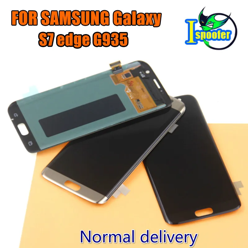 Оригинальный 5 ''Супер AMOLED красный ожога ЖК для SAMSUNG Galaxy s7 edge G935 G935F сенсорный