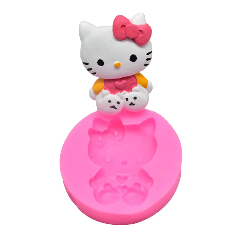 3D hello kitty Мыло Форма для тортов, фондана шоколадная форма ароматический гипс силиконовая форма