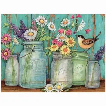 

40*30cm 5D Full Diamond Painting Flowers Embroidery Cross Stitch Kits Household Handmand DIY Decoration Crafts Material Package