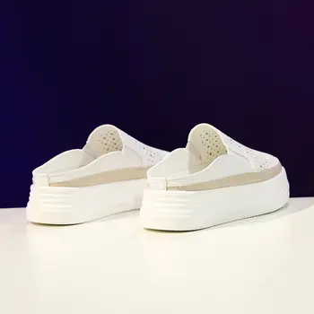 

Small White Shoes Increas Height Clogs Platform 2020 Fashion Women's Casual Female Sneakers Low Heels Round Toe Slip-on