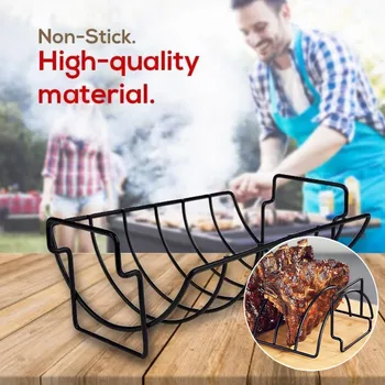 

Rib Shelf Stand Non Stick Outdoor Home bbq grill mat BBQ Chicken Beef Ribs Rack barbecue accessories Stand Steak Storage Holder
