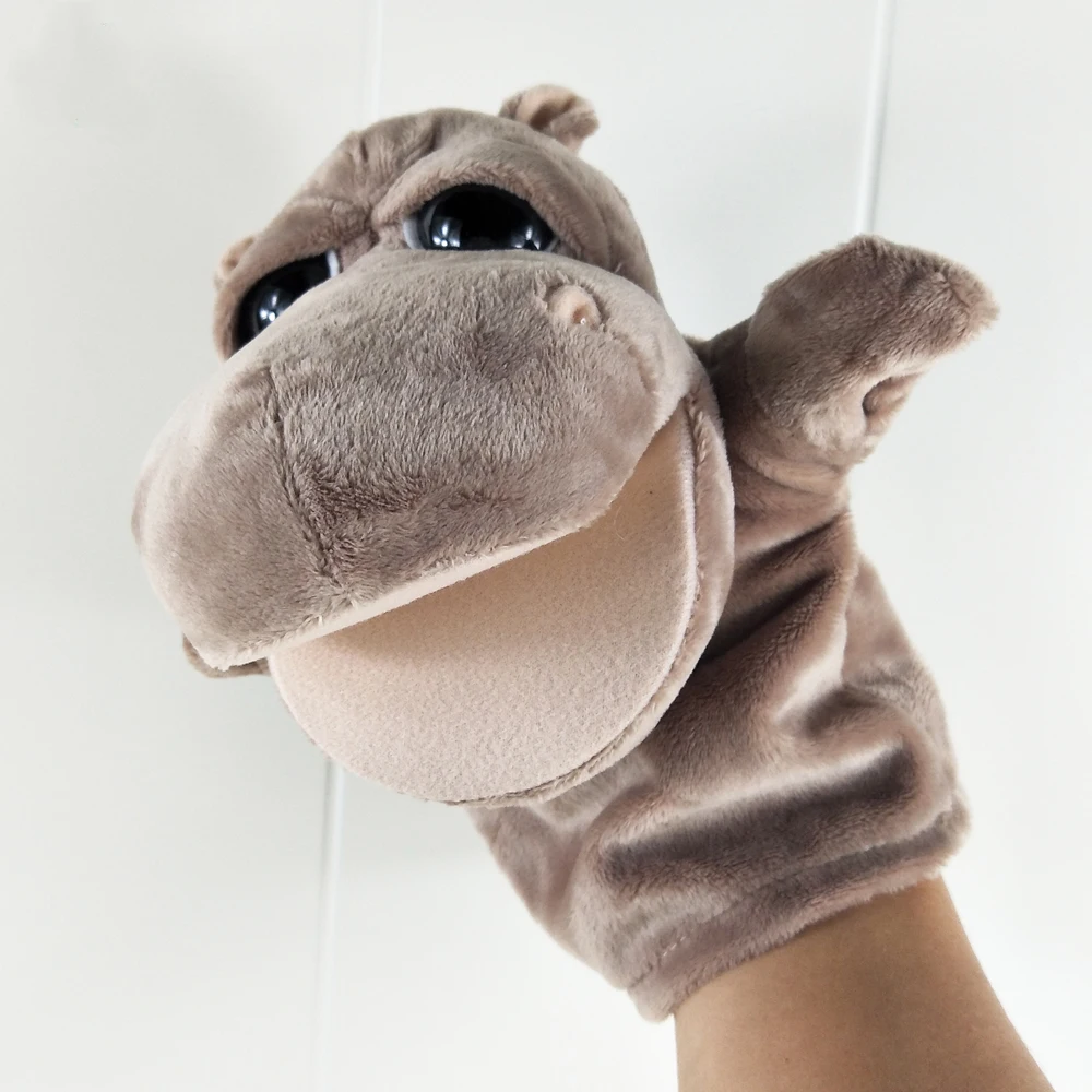 

Big mouth eyes hippo hand puppet children plush toy