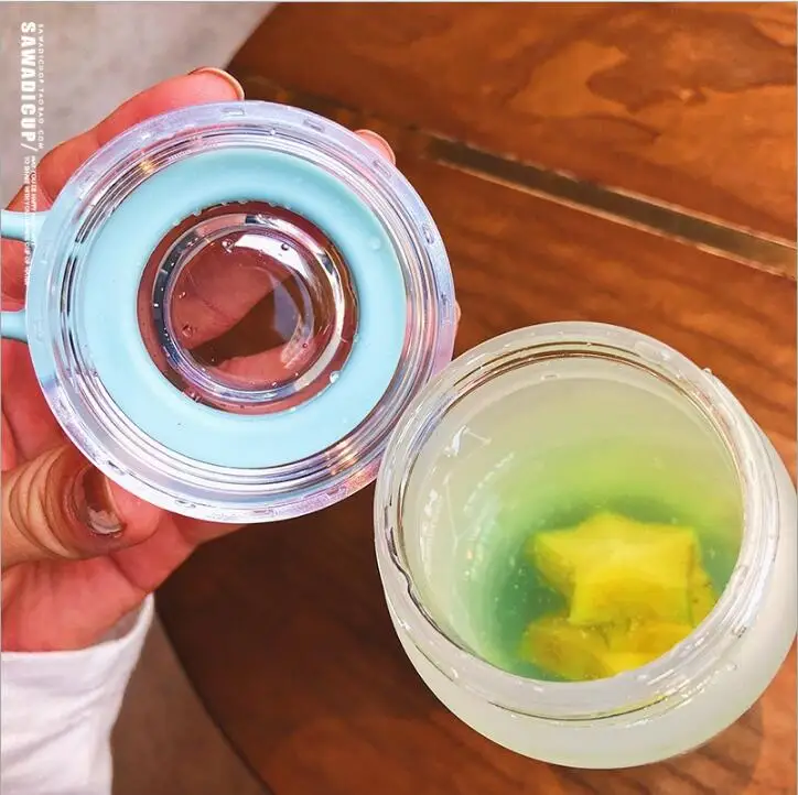 Dozzlor 1 шт Матовые прозрачные Пластик бутылка для воды с широким горлышком спорт, бутылки для питья с ручкой ремень для езды на велосипеде, для кемпинга