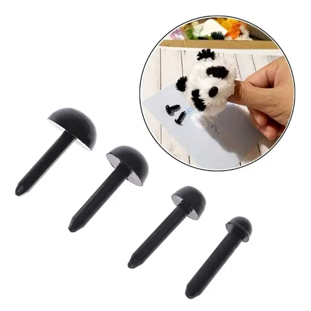 100Pcs 3mm/4mm/5mm/6mm DIY Doll Puppet Plastic Black Pin Safety Eyes For Handmade Teddy Bear Doll Craft Children Kids Toy 5