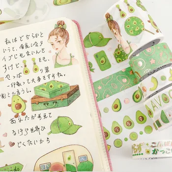 

Cute Avocado Washi Tape Kawaii Decorative Adhesive Tape Cartoon Fruit Masking Tape For Sticker Scrapbooking DIY Stationery Tape