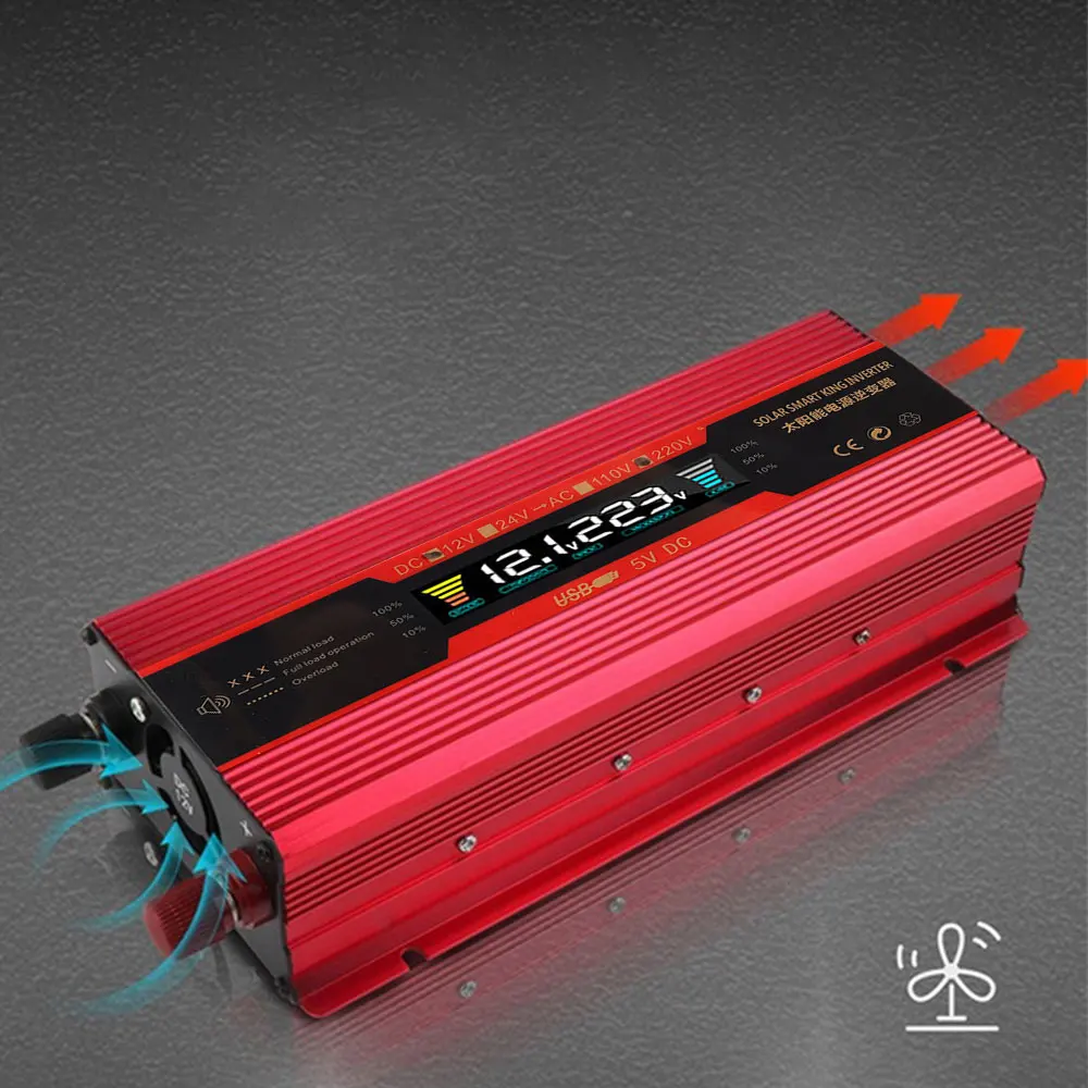 Vehemo автомобильный инвертор питания DC 12VTo AC 220V анти-обратная защита инвертор питания двойное цифровое табло домашний/туристический трансформатор