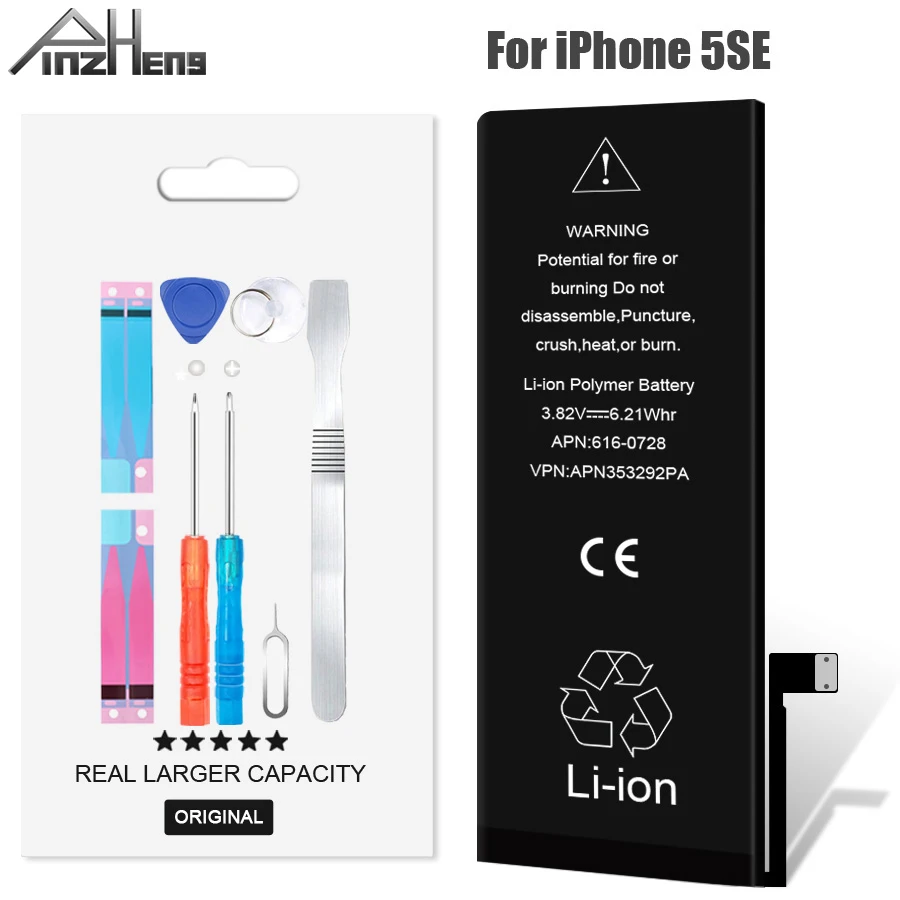 PINZHENG Высокая емкость Мобильный телефон батарея для iPhone SE 1624mAh Емкость замена