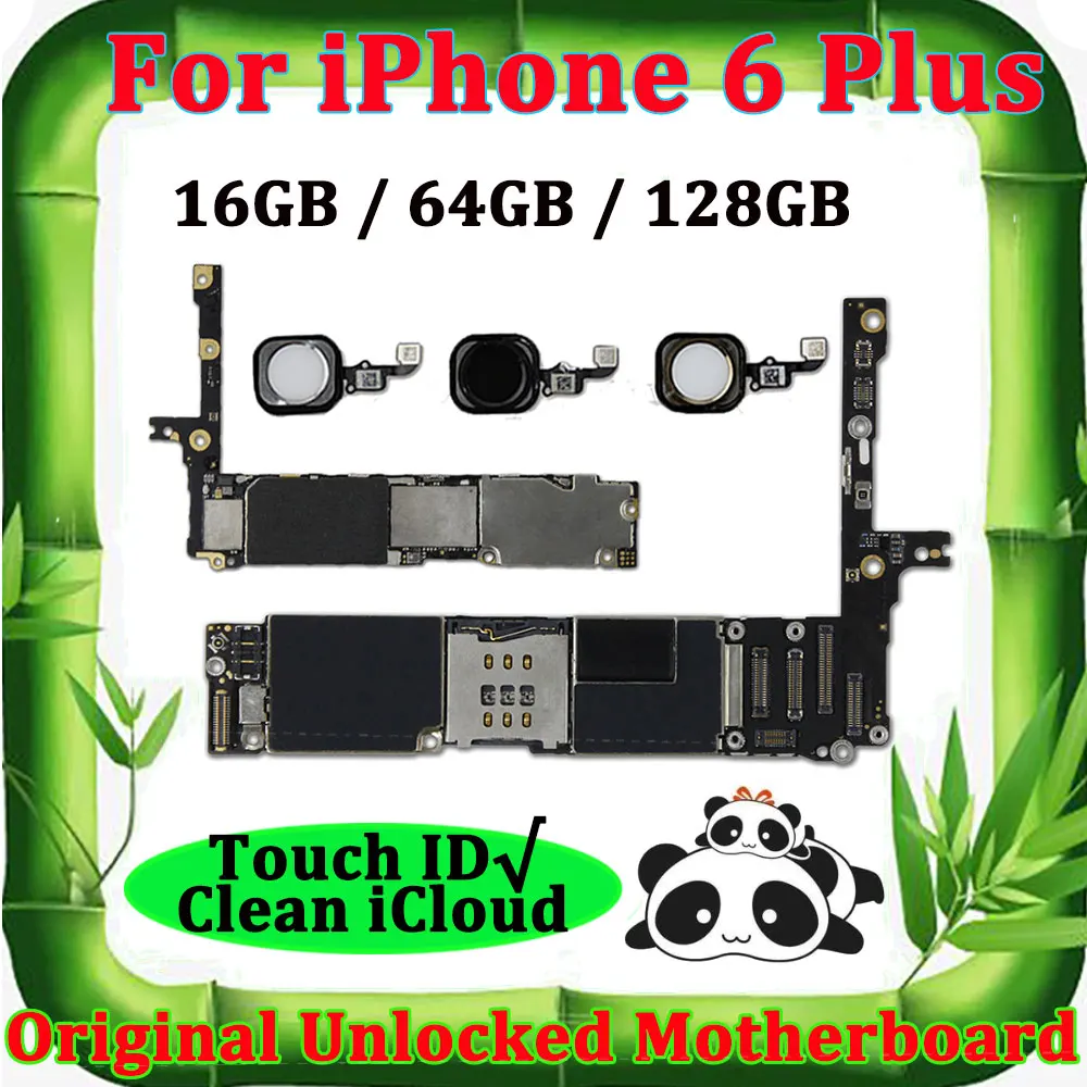 Оригинальная материнская плата для iPhone 6 Plus 5,5 дюймов с/без отпечатков пальцев Touch ID icloud разблокировка логическая плата Материнская плата 6p 6plus