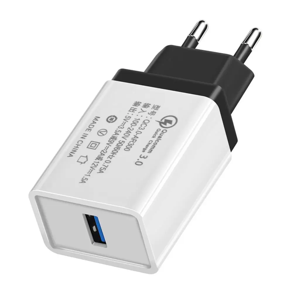 Универсальное быстрое зарядное устройство USB QC3.0 18 Вт Быстрое Зарядное устройство USB настенное зарядное устройство для мобильного телефона IPhone samsung huawei Xiaomi US/EU Plug
