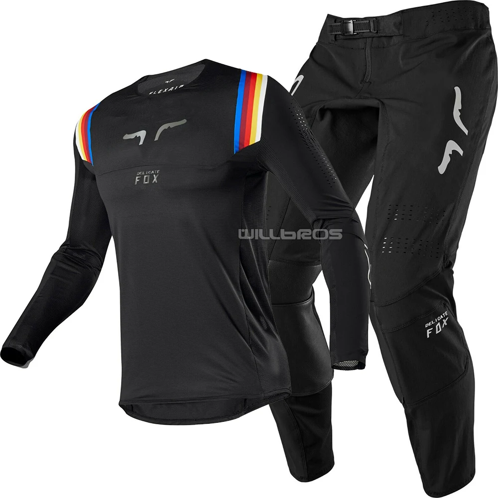 Racing Flex Air Black Jersey Pant набор MX SX внедорожный велосипед грязи вентилируемая комбинированная шестеренка для взрослых